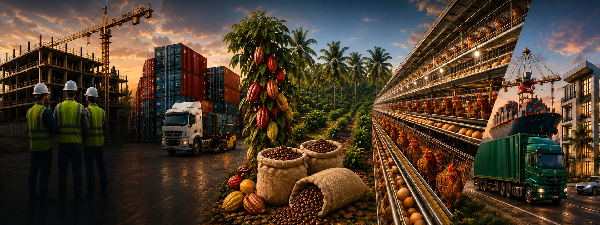 Targus business sectors including construction, procurement, cocoa, oil palm, poultry and properties