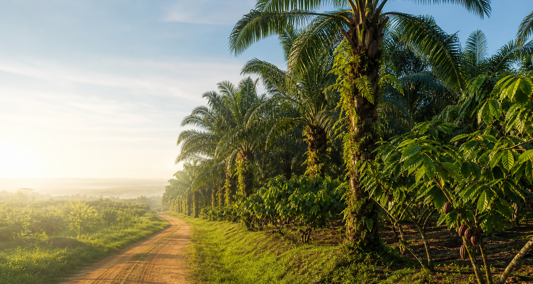 Cocoa and oil palm plantation